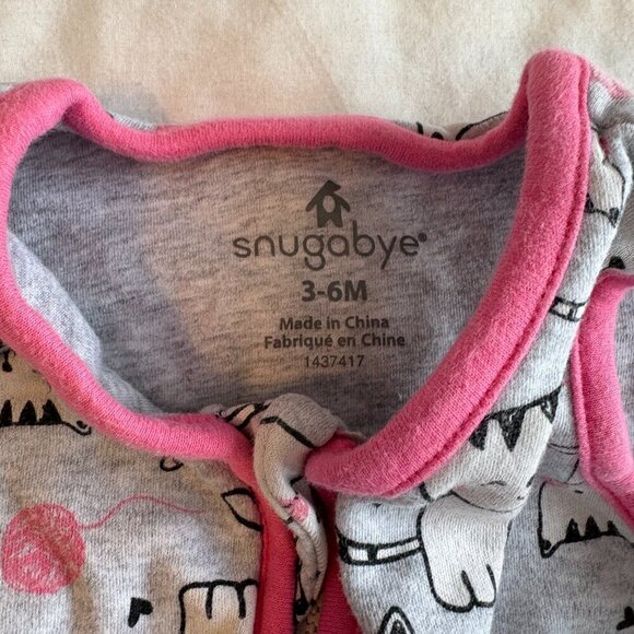Snugabye Sleep Sack with Cat Cats & Kittens Print Grey Pink 3-6 months - Picture 2 of 4